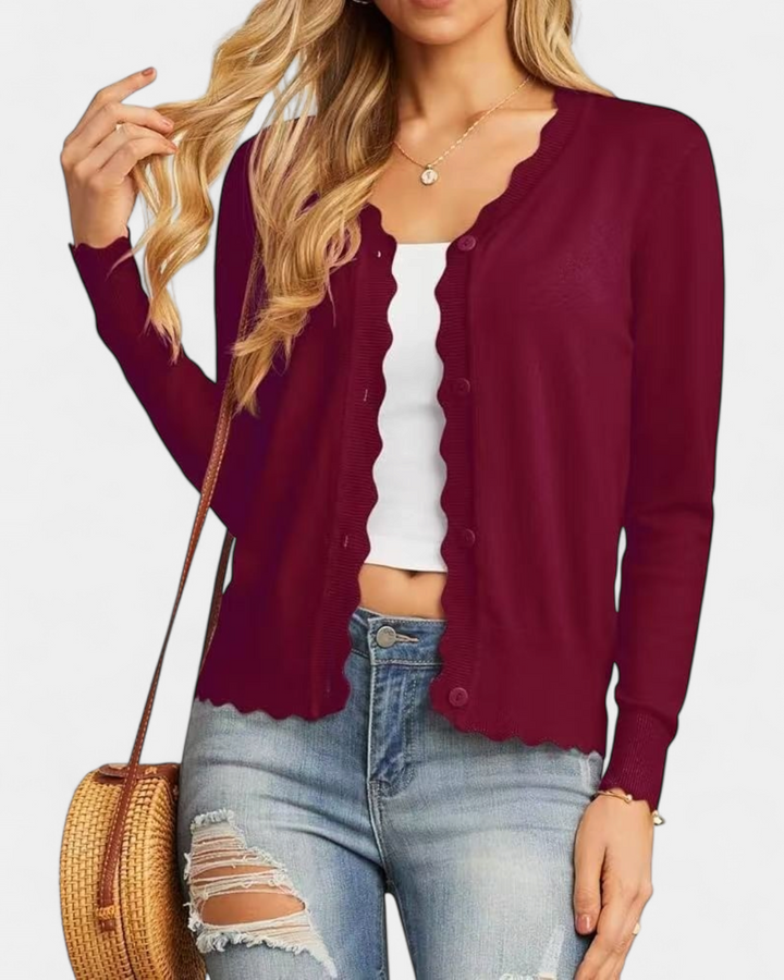 Estelle | Women's Button Up Knit Cropped Cardigan
