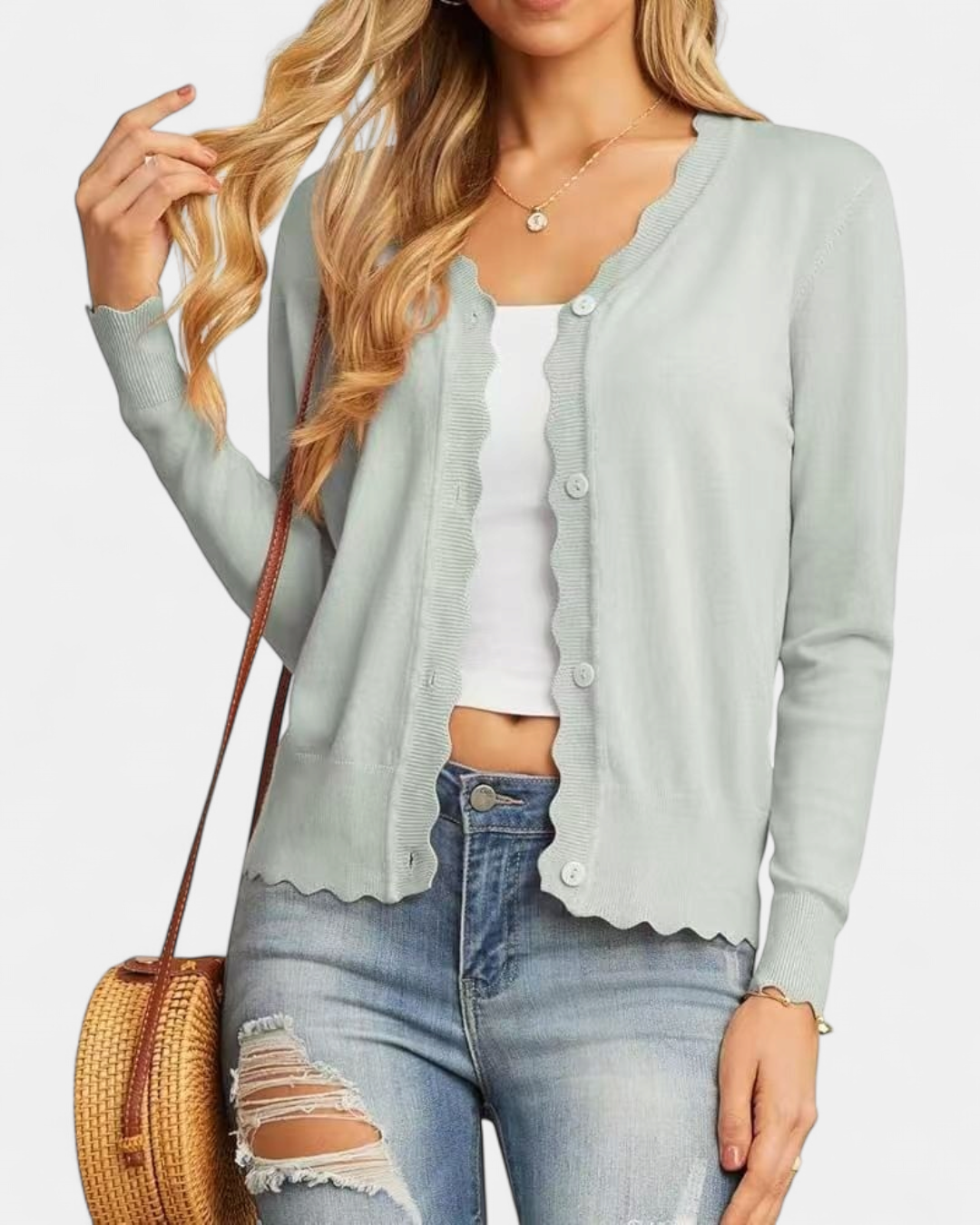 Estelle | Women's Button Up Knit Cropped Cardigan