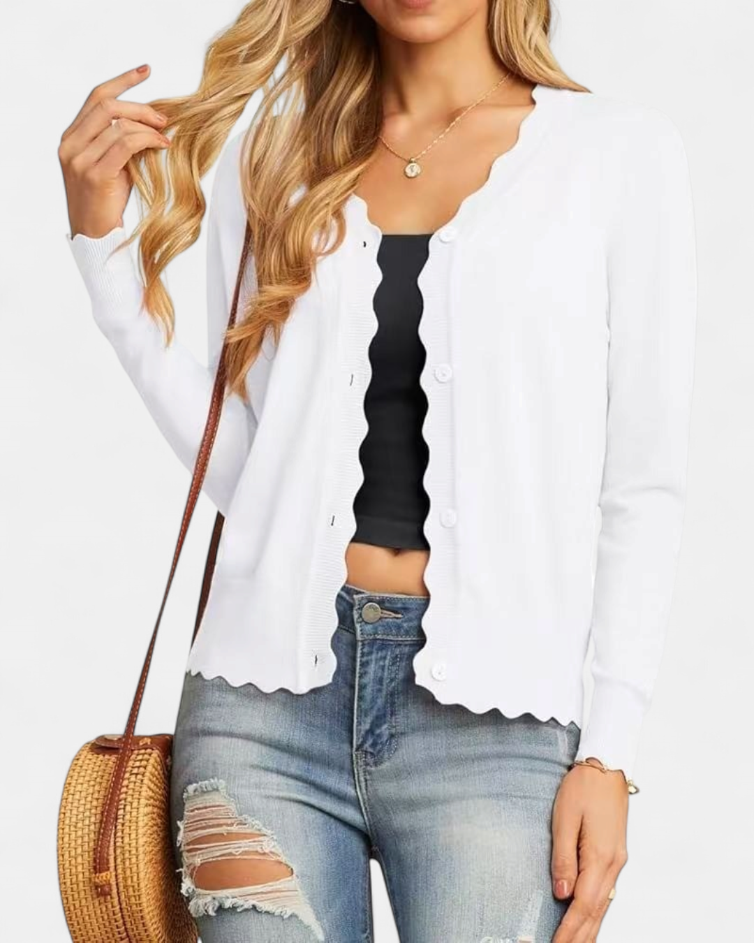 Estelle | Women's Button Up Knit Cropped Cardigan