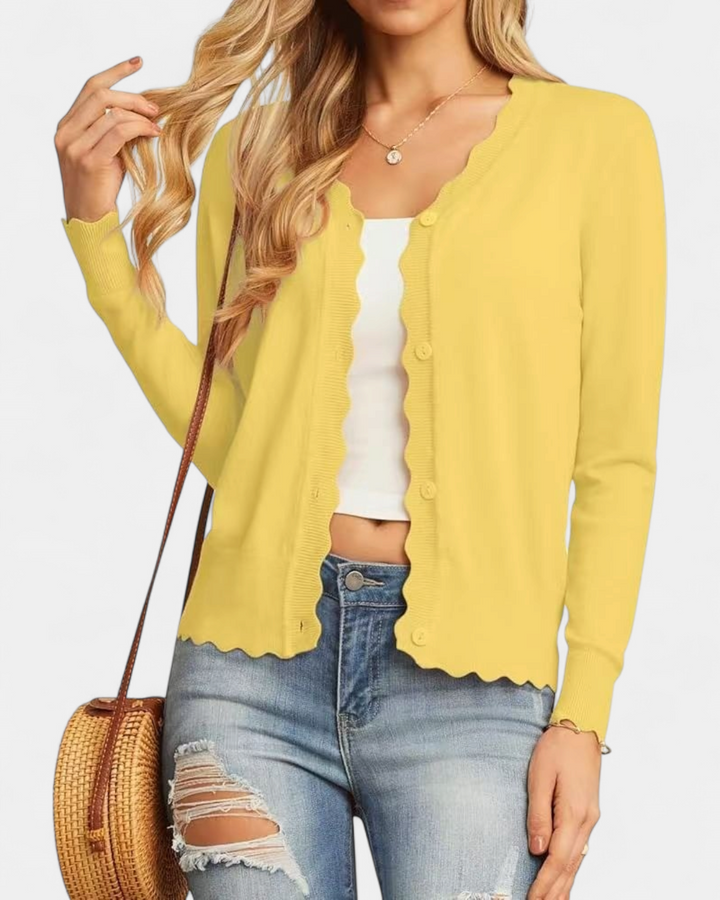 Estelle | Women's Button Up Knit Cropped Cardigan