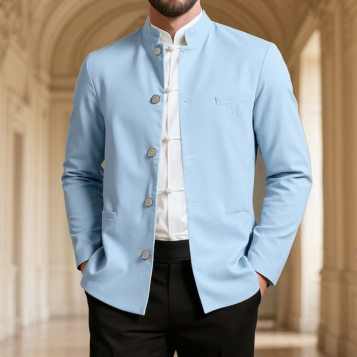 Alistair | Men's Mandarin Collar Cotton Blend Jacket