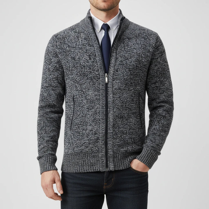 Nathaniel | Men's Cotton Zip-Up Funnel Neck Sweater