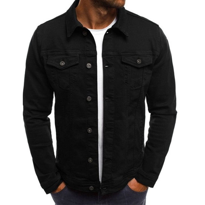 Double Chest Pocket Button Up Slim Fit Casual Denim Jacket