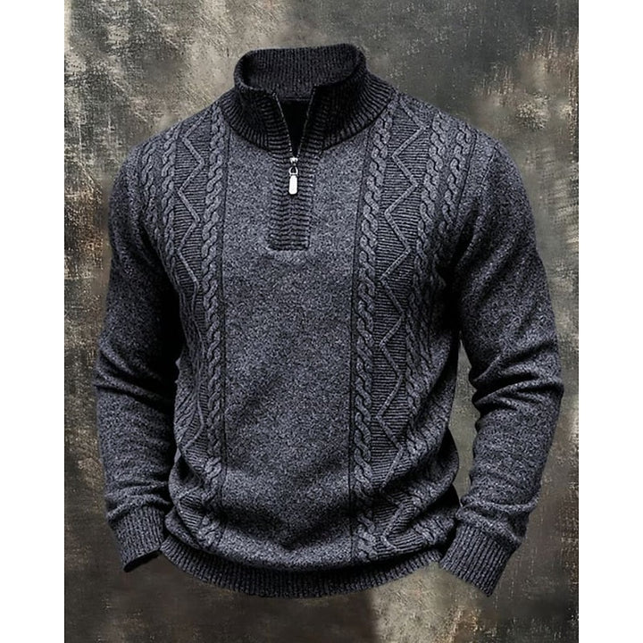 Simon | Men's Cable Knit Quarter-Zip Sweater