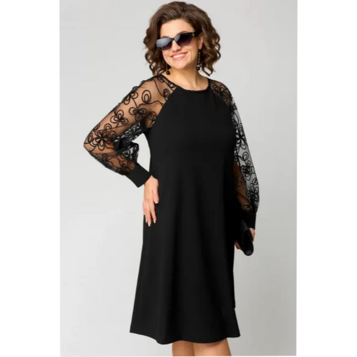Women's Lace Sleeve Midi Dress A-Line Cocktail Evening