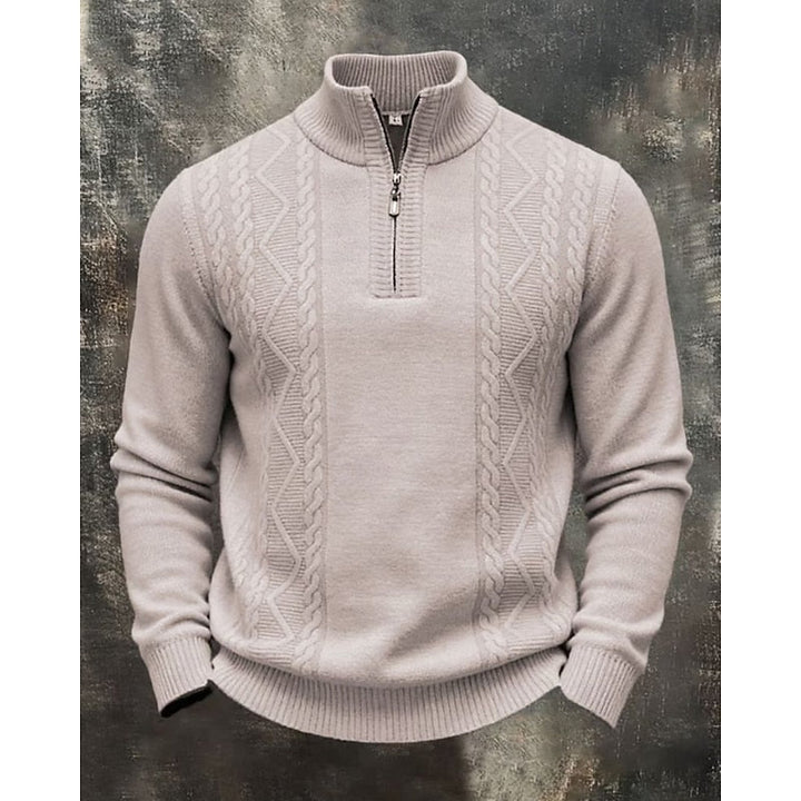 Simon | Men's Cable Knit Quarter-Zip Sweater