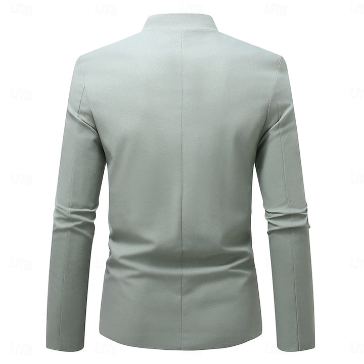 Alistair | Men's Mandarin Collar Cotton Blend Jacket