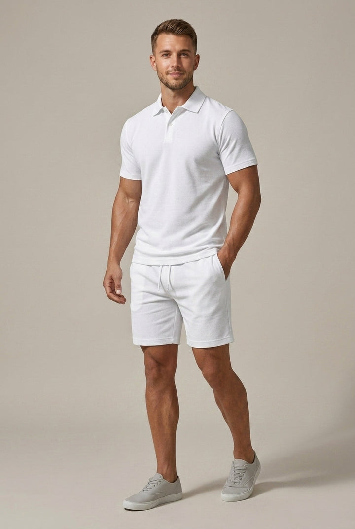 Short Sleeve Polo Shirt and Short Matching Set