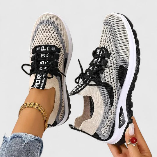 Breathable Mesh Colorblock Lace Up Lightweight Running Sneaker