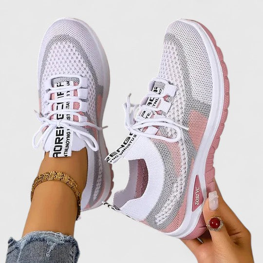 Breathable Mesh Colorblock Lace Up Lightweight Running Sneaker