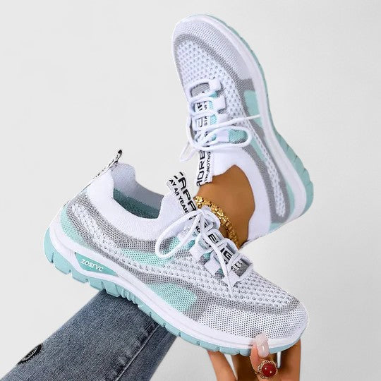 Breathable Mesh Colorblock Lace Up Lightweight Running Sneaker
