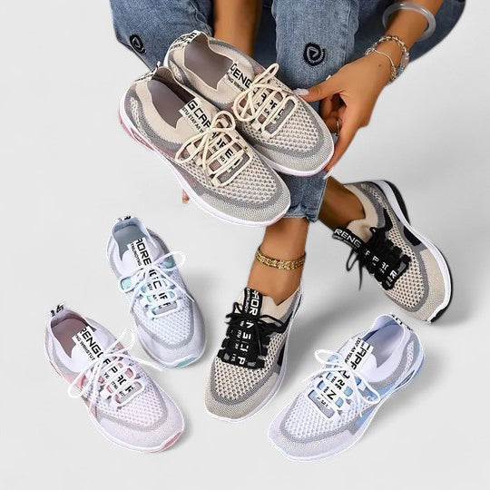 Breathable Mesh Colorblock Lace Up Lightweight Running Sneaker
