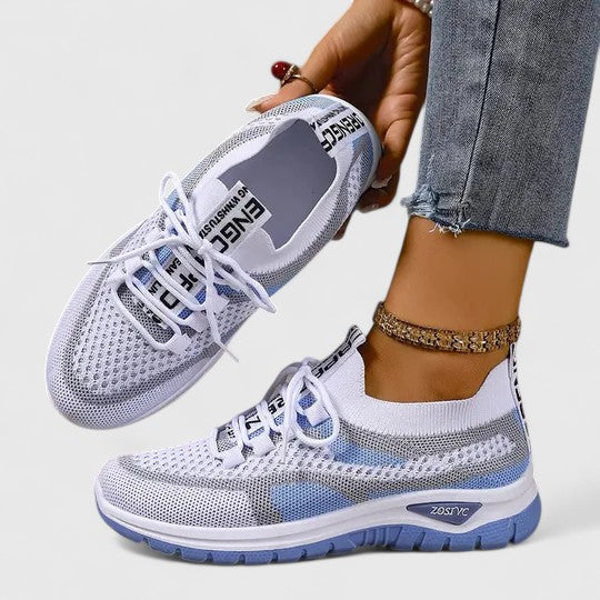 Breathable Mesh Colorblock Lace Up Lightweight Running Sneaker