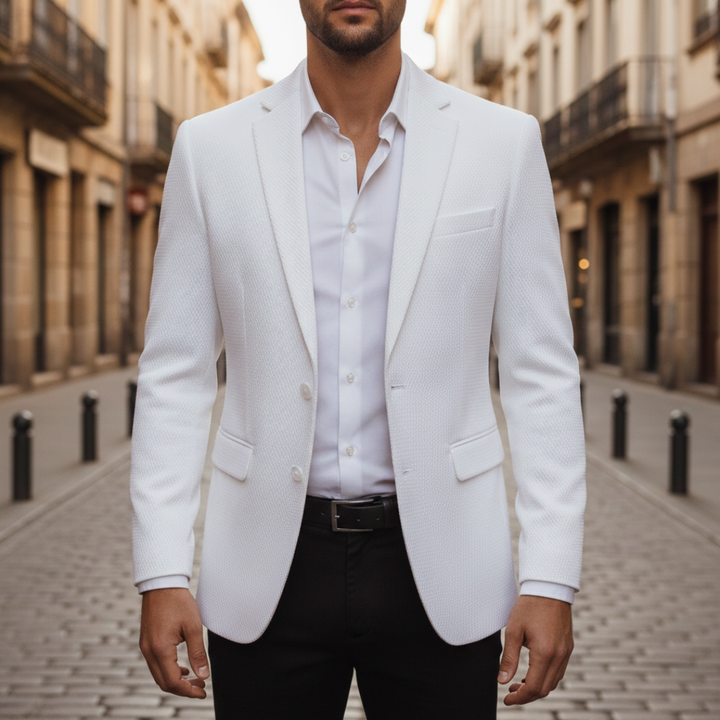 Pocket Square Notch Lapel Single Button Slim Fit Blazer