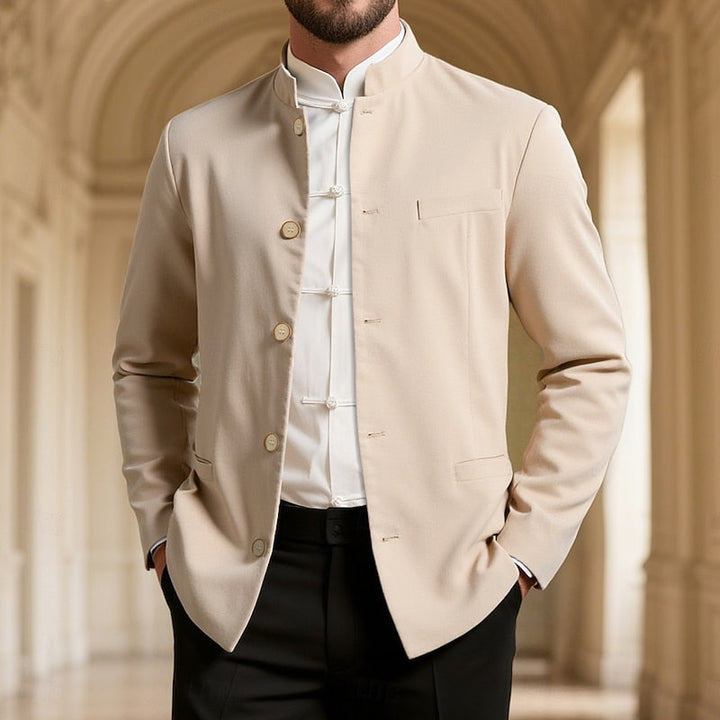 Alistair | Men's Mandarin Collar Cotton Blend Jacket