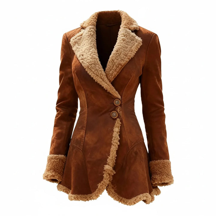 Marisol | Women's Fit-and-Flare Coat with Shearling Trim