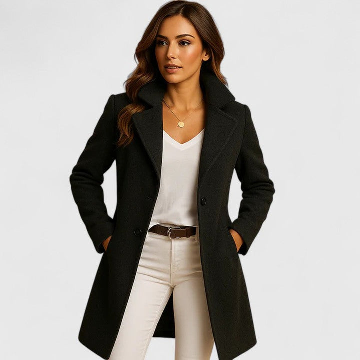 Luna | Women's Long Notch Lapel Button Front Jacket