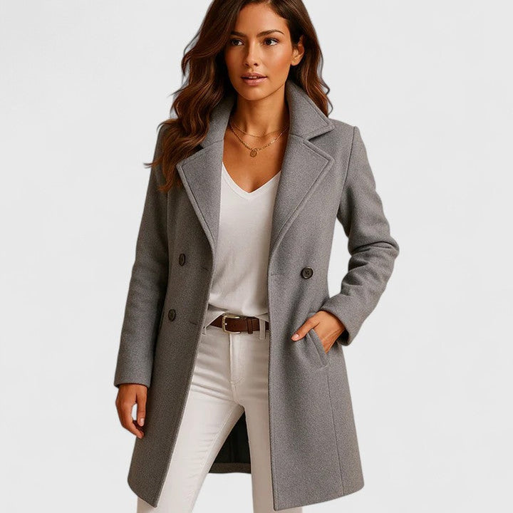 Luna | Women's Long Notch Lapel Button Front Jacket