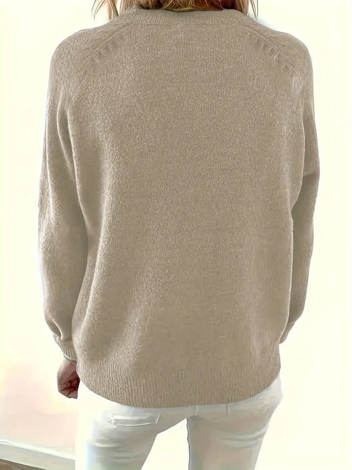 Guinevere | Women's Button Placket Henley V-Neck Sweater