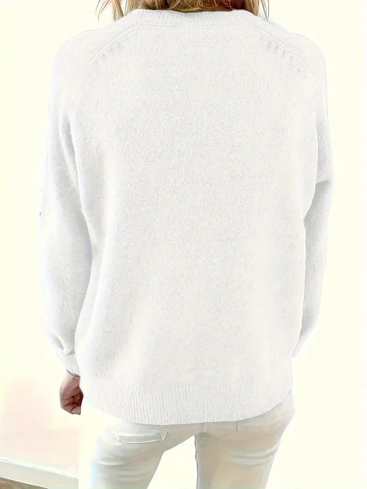 Guinevere | Women's Button Placket Henley V-Neck Sweater