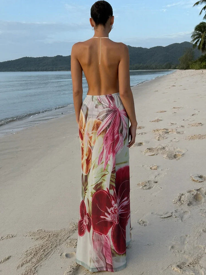 Floral Slip Maxi Dress Elegant Evening Wedding Guest