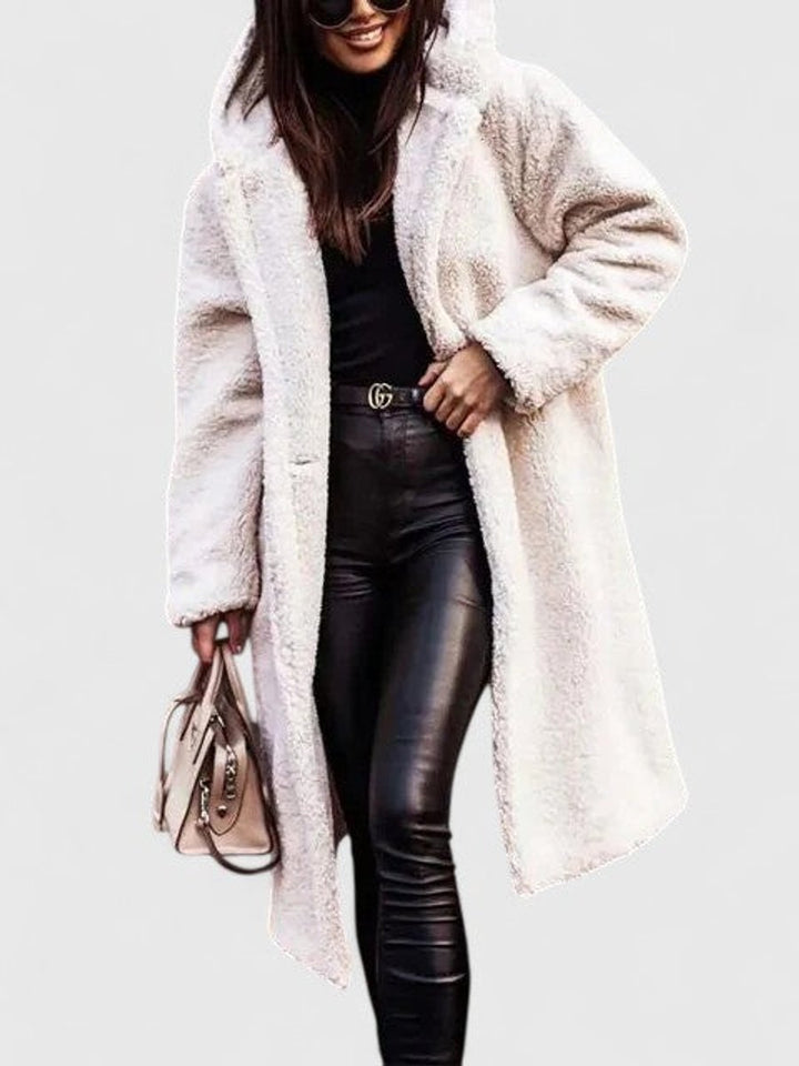 Josephine | Women's Plush Longline Teddy Coat with Hood