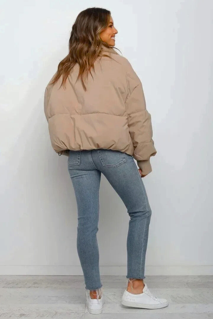 Lavinia | Women's Cropped Puffer Jacket with Stand Collar