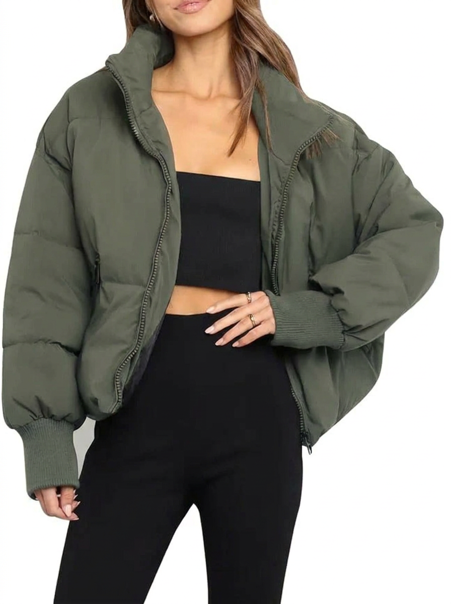 Lavinia | Women's Cropped Puffer Jacket with Stand Collar