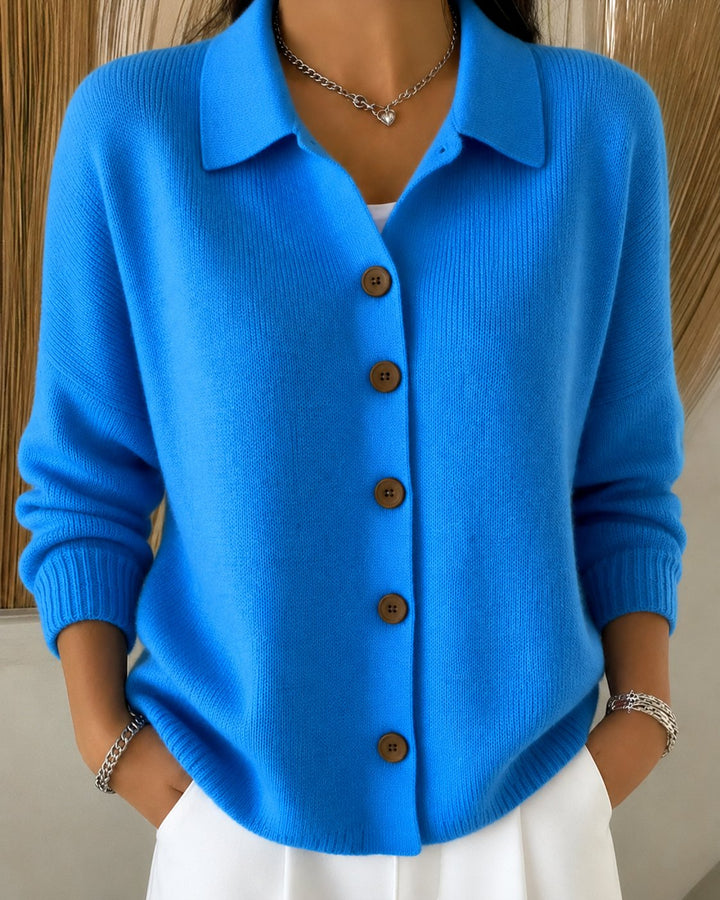 Isabeau | Women's Collared Button-Front Knit Cardigan