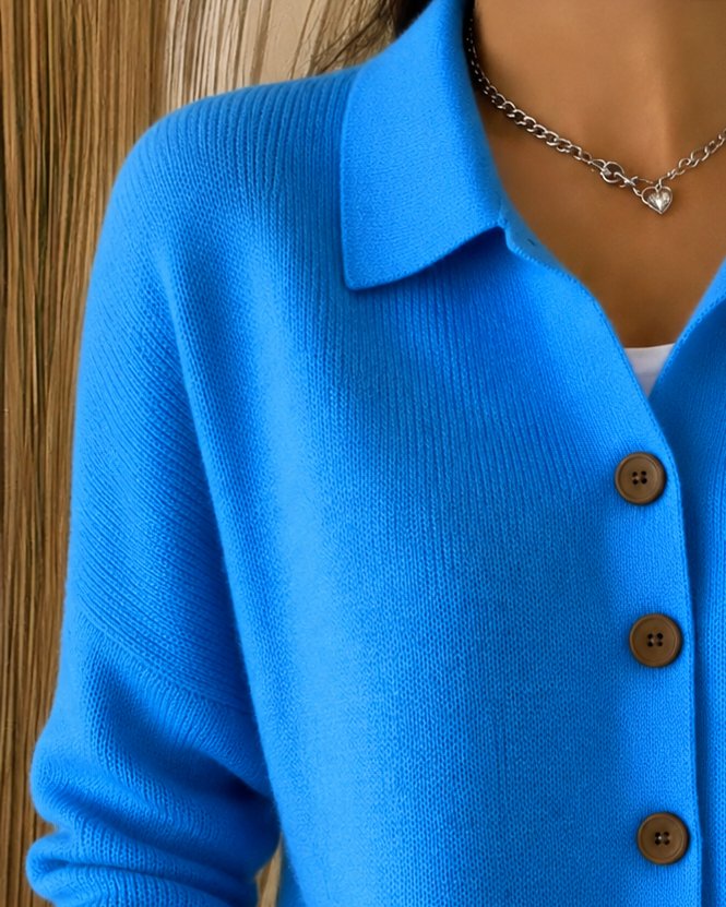 Isabeau | Women's Collared Button-Front Knit Cardigan