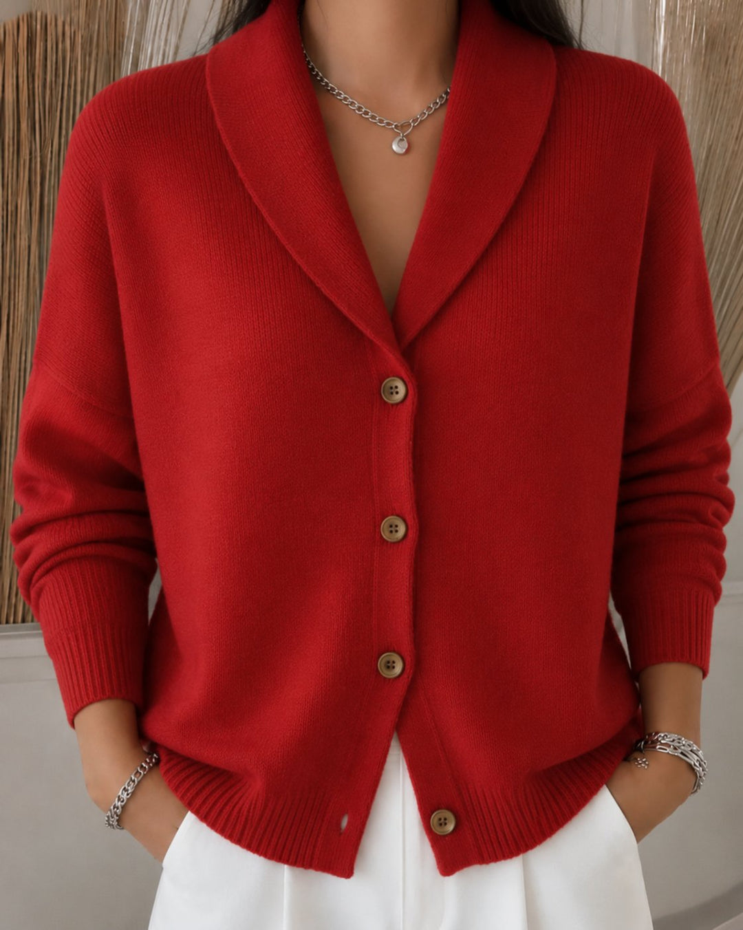 Isabeau | Women's Collared Button-Front Knit Cardigan