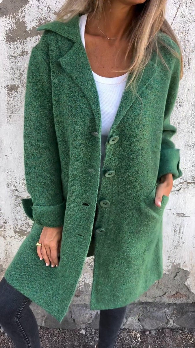 Odalys | Women's Heathered Longline Coat with Notch Lapel