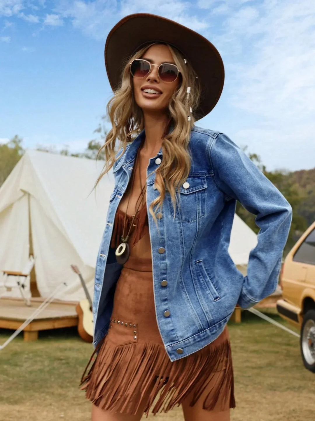 Calantha | Women's Relaxed Fit Button-Front Denim Jacket