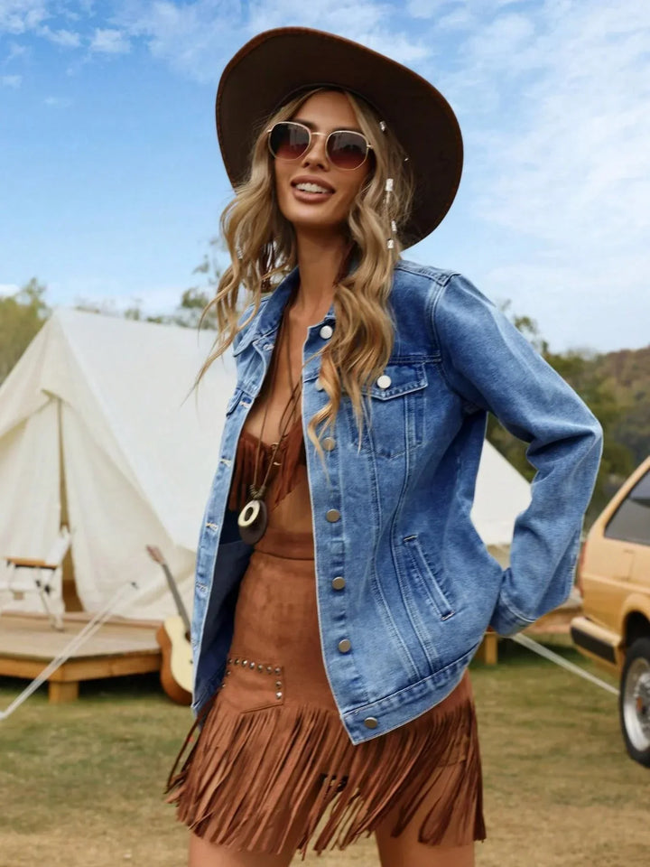 Calantha | Women's Relaxed Fit Button-Front Denim Jacket