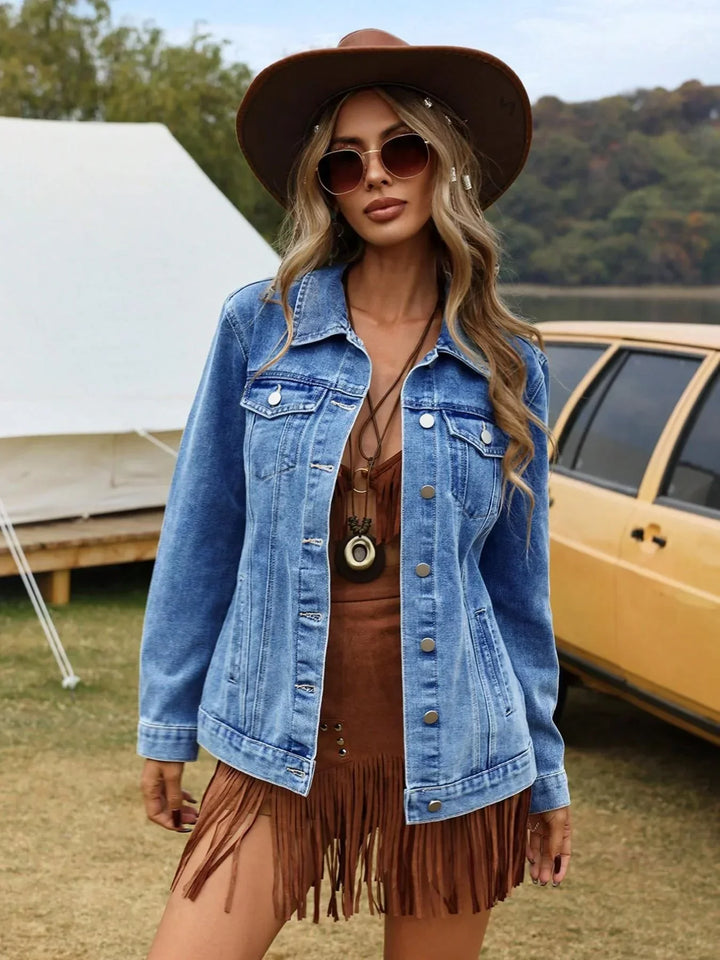 Calantha | Women's Relaxed Fit Button-Front Denim Jacket