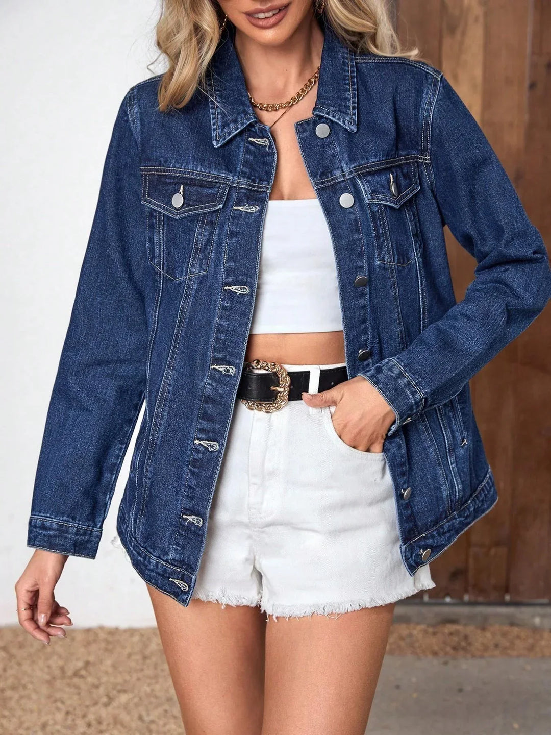 Calantha | Women's Relaxed Fit Button-Front Denim Jacket