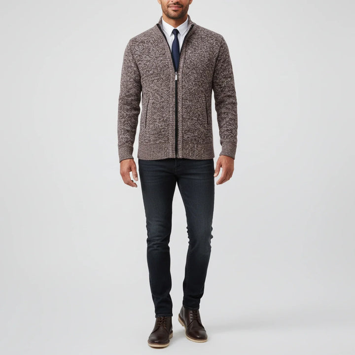 Nathaniel | Men's Cotton Zip-Up Funnel Neck Sweater