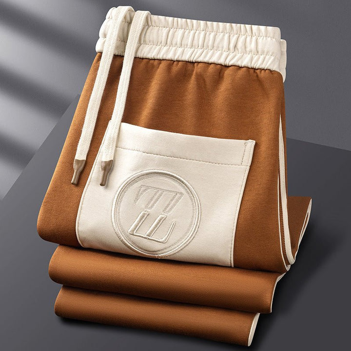 Contrast Stripe Half Zip Emblem Patch Casual Tracksuit