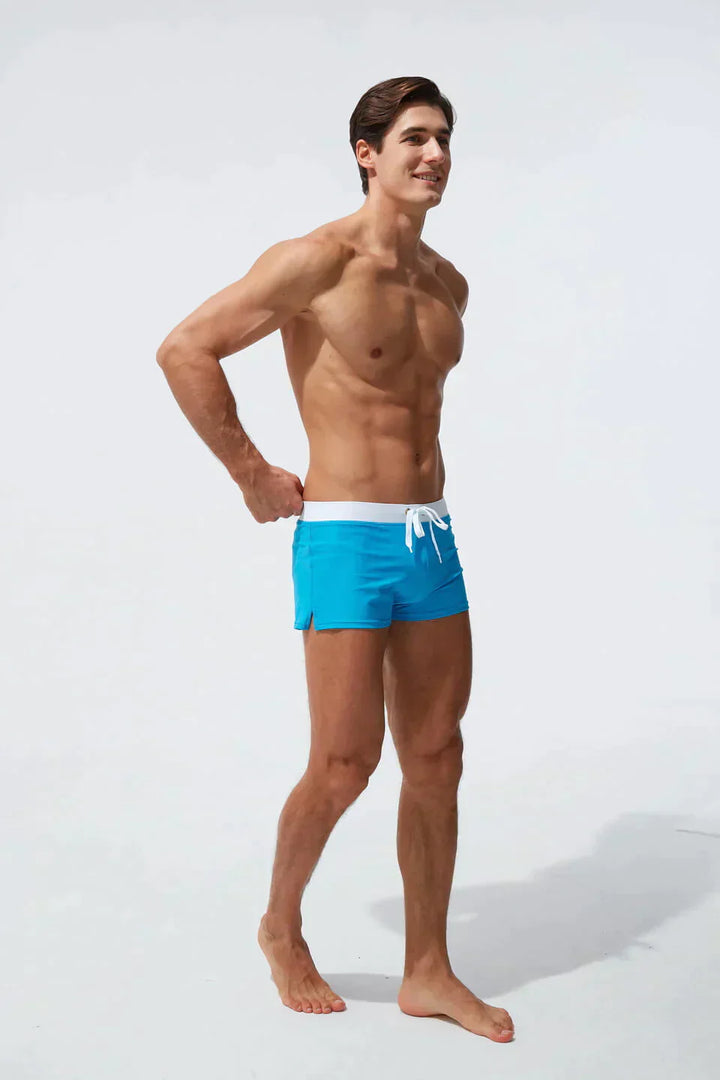 Drawstring Low Rise Fitted Swim Trunk