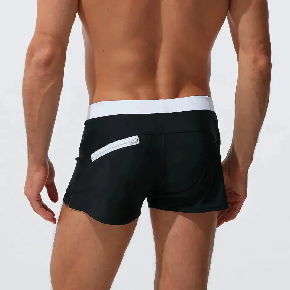 Drawstring Low Rise Fitted Swim Trunk